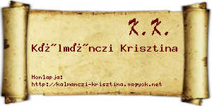 Kálmánczi Krisztina névjegykártya